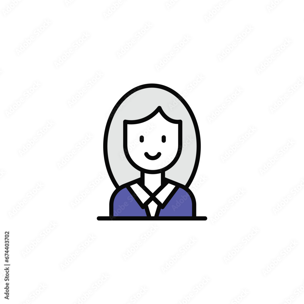 Receptionist icon design with white background stock illustration