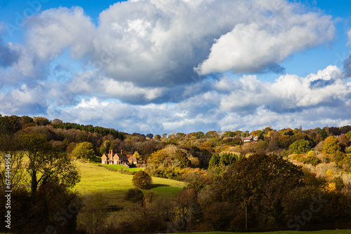 Beautiful autumn countryside and woodland on the high weald near Burwash east Sussex south east England UK