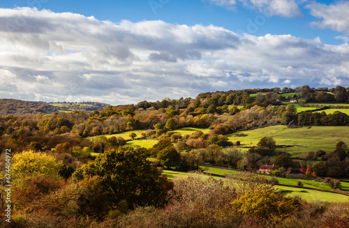 Beautiful autumn countryside and woodland on the high weald near Burwash east Sussex south east England UK