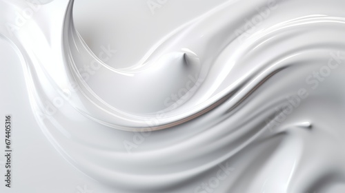 White viscous liquid isolated on solid background. White cosmetic cream. Skin care product for beauty industry