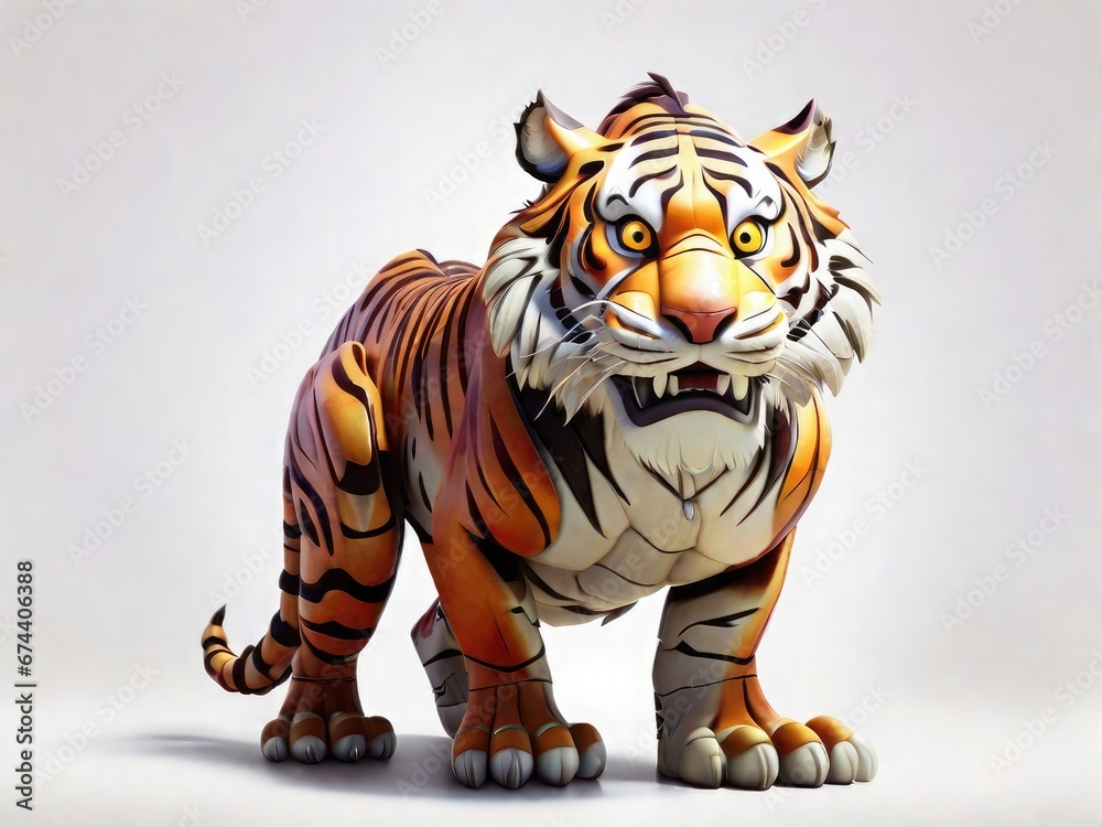 Obraz premium tiger on a white background