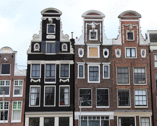Photography Amsterdam Herengracht Canal House Facades with Neck Gables, Netherlands