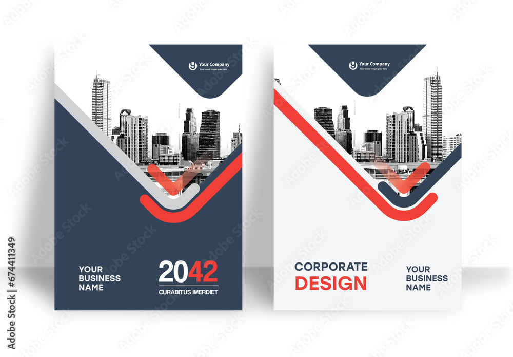 Red and Black Book Cover Layout Stock Template Adobe Stock