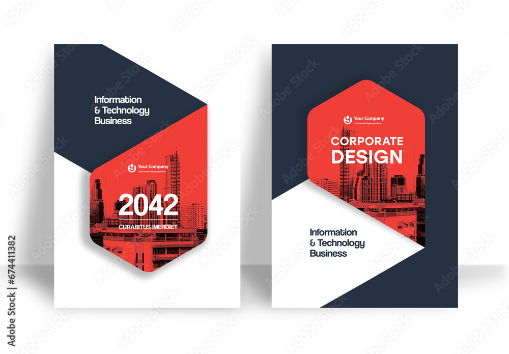 Red and Black Book Cover Layout Stock Template Adobe Stock