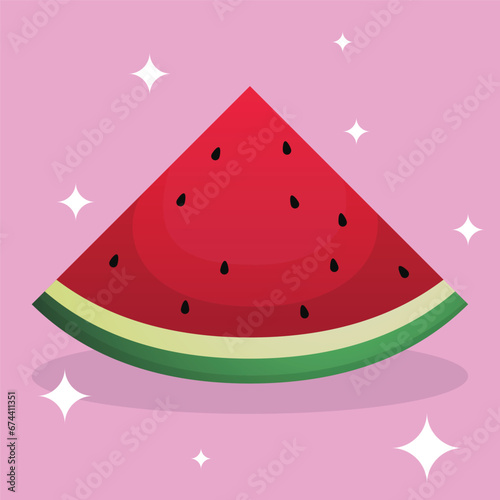 Free watermelon slice clipart vector art cartoon illustration