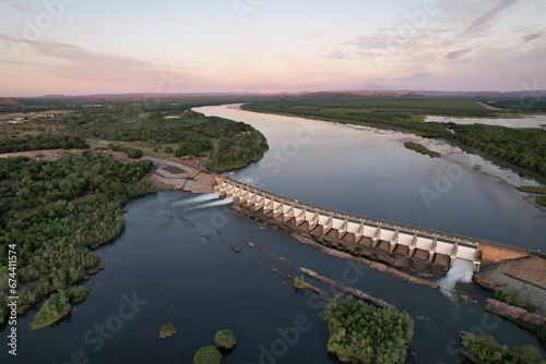 Aerial drone photo of Kununurra irrigation channel causeway photo