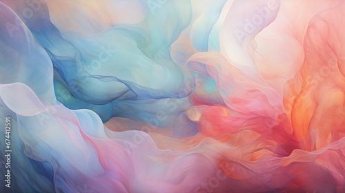 Layers of translucent and opaque colors blending harmoniously in a
