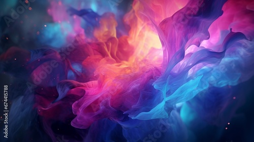 A cosmic collision of ethereal wisps and vivid gradients, beautifully captured in