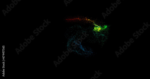 Glittering particle trails for transition or wipe effect.