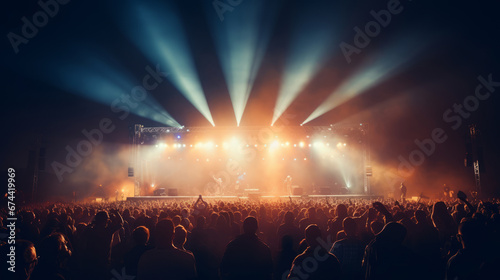 Bright lights of an open air concert