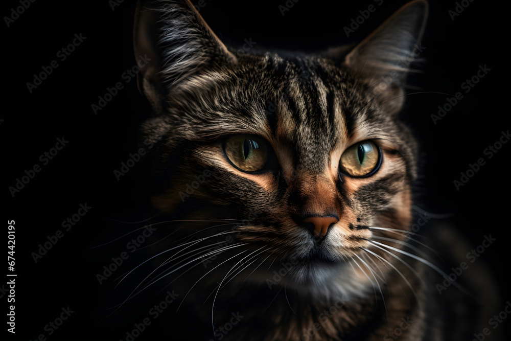black cat portrait. 