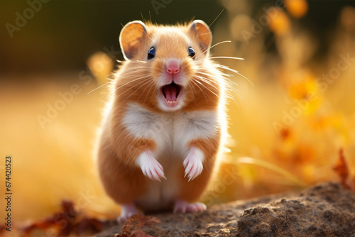 a hamster is laughing
