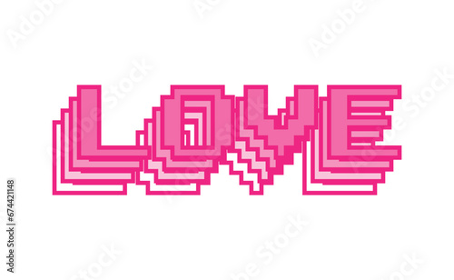 Wallpaper Mural Pixel lettering love in y2k style. Vector illustration Torontodigital.ca