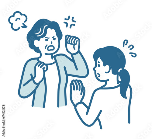 攻撃的な高齢女性
