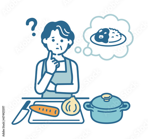 カレーライスの作り方を思い出せない高齢女性