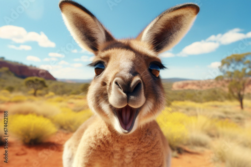 photo of a kangaroo laughing