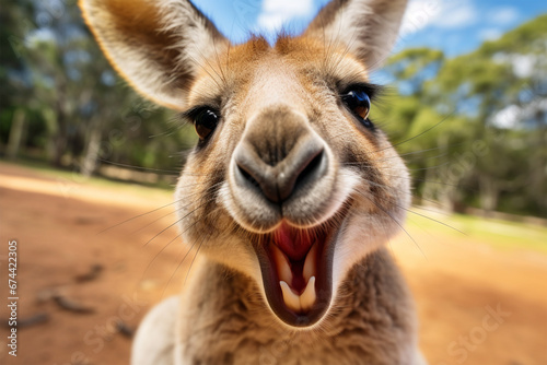 photo of a kangaroo laughing photo