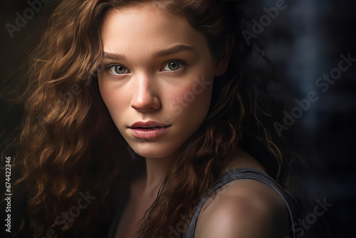 Female Empowerment Portrait.  Generated Image.  A digital rendering of a woman’s portrait with the theme of female empowerment.