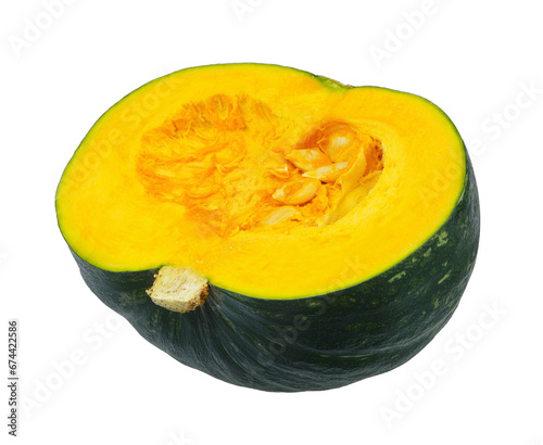Slice pumpkin isolated on white background