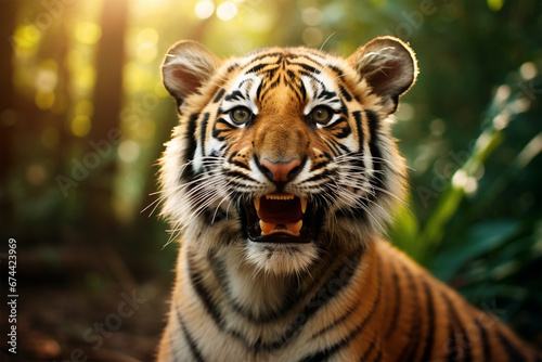 photo of a tiger laughing