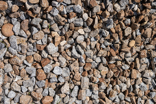 ballast, textured background small stones of a railway track, ballast