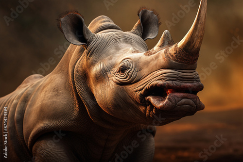 photo of a rhino laughing