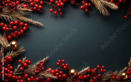 Christmas and New Year background with copy space for greeting card or web banner