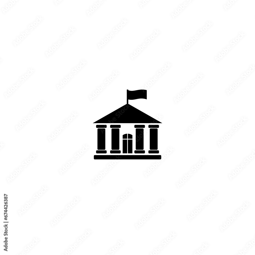 Government building icon for logo isolated on white background Government building icon for logo isolated on white background