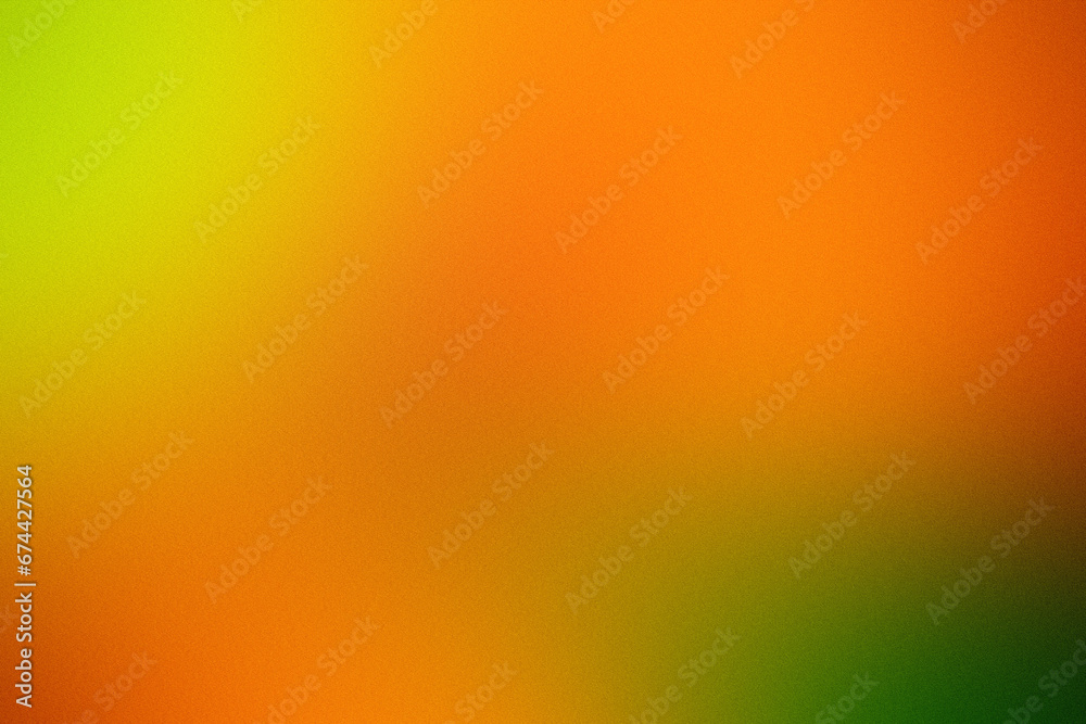 Gradient noisy green orange yellow abstract background. Color gradient.
