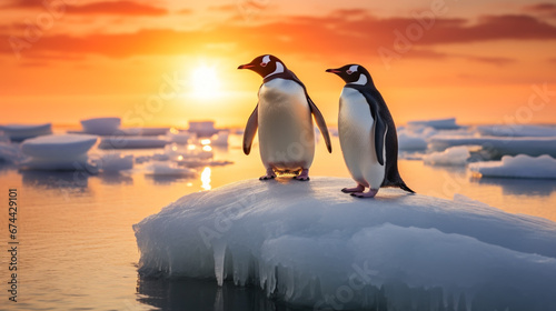 Couple of cute pinguins