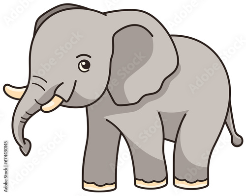 elephant cartoon isolated on white. Generative AI