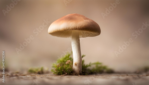 close up of a fresh mushroom isolated with soft background