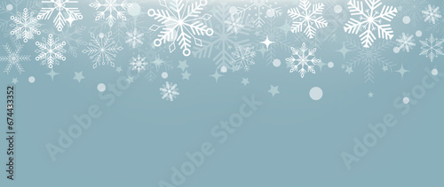 Winter festival seasonal background vector illustration. Christmas holiday event snowfall, snowflake, sky, twinkling. Design for poster, wallpaper, banner, card, decoration.