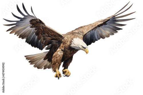 Bald eagle on transparent white background © RMedia