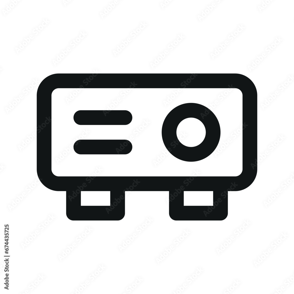 Illustration vector graphic icon of Projector. Outline Style Icon. Computer And Device Themed Icon. Vector illustration isolated on white background. Perfect for website or application design. Illustration vector graphic icon of Projector. Outline Style Icon. Computer And Device Themed Icon. Vector illustration isolated on white background. Perfect for website or application design.