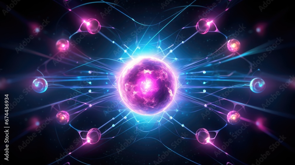 Fototapeta premium glowing energy ball with orbital energies