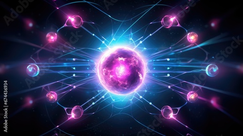 glowing energy ball with orbital energies