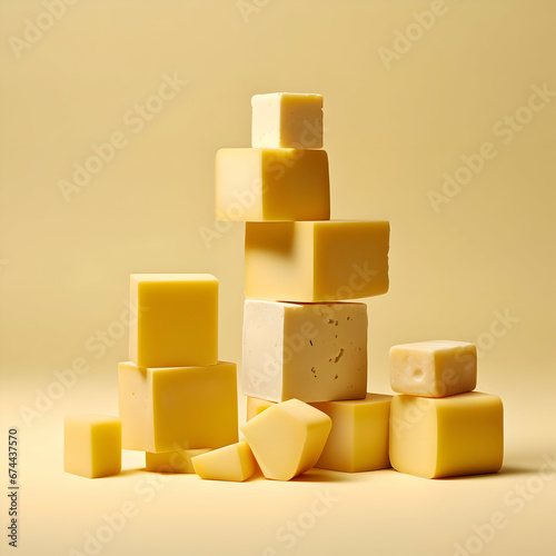 Stacks of cheese minimalism. High quality
