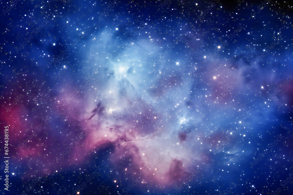 Luminous colorful nebula in space