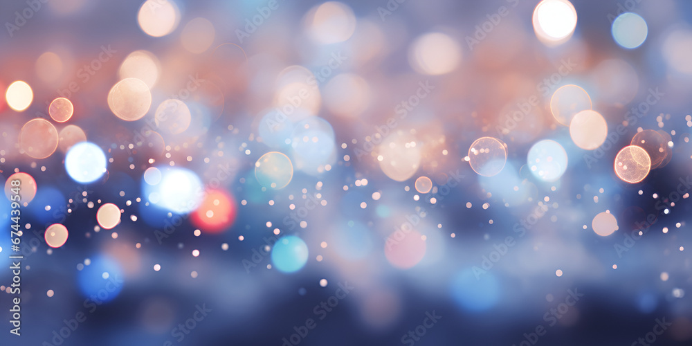 A blue background for birthday,valentine day,anniversary celebration with bokeh multi lights in the center and a blurry background abstract bokeh lights and blue background Ai Generative