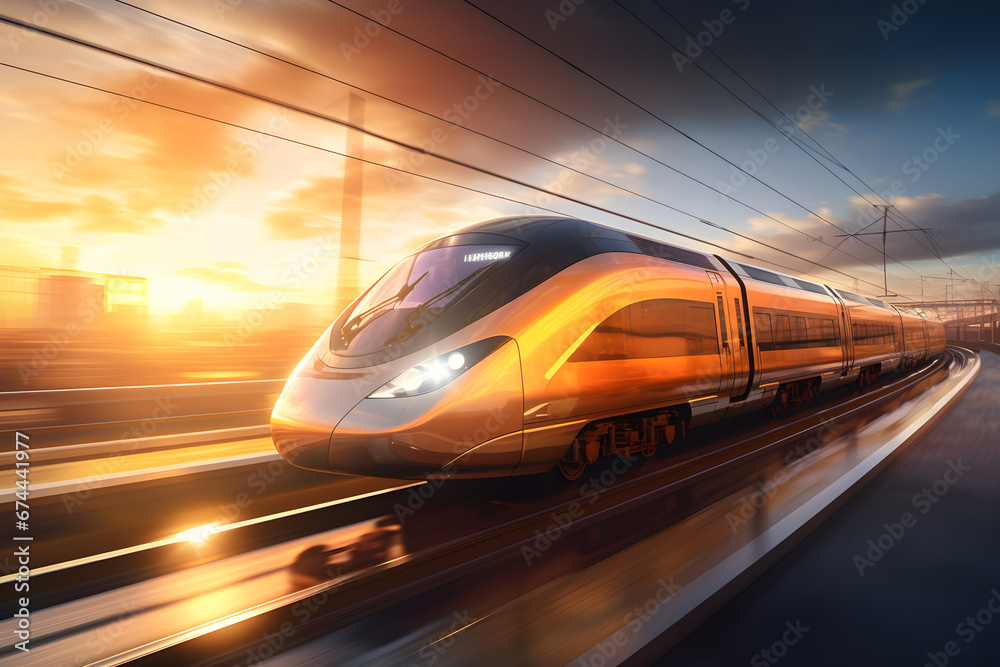 High-speed Sky Train with sunny in future intercity. High-speed Sky Train with sunny in future intercity.