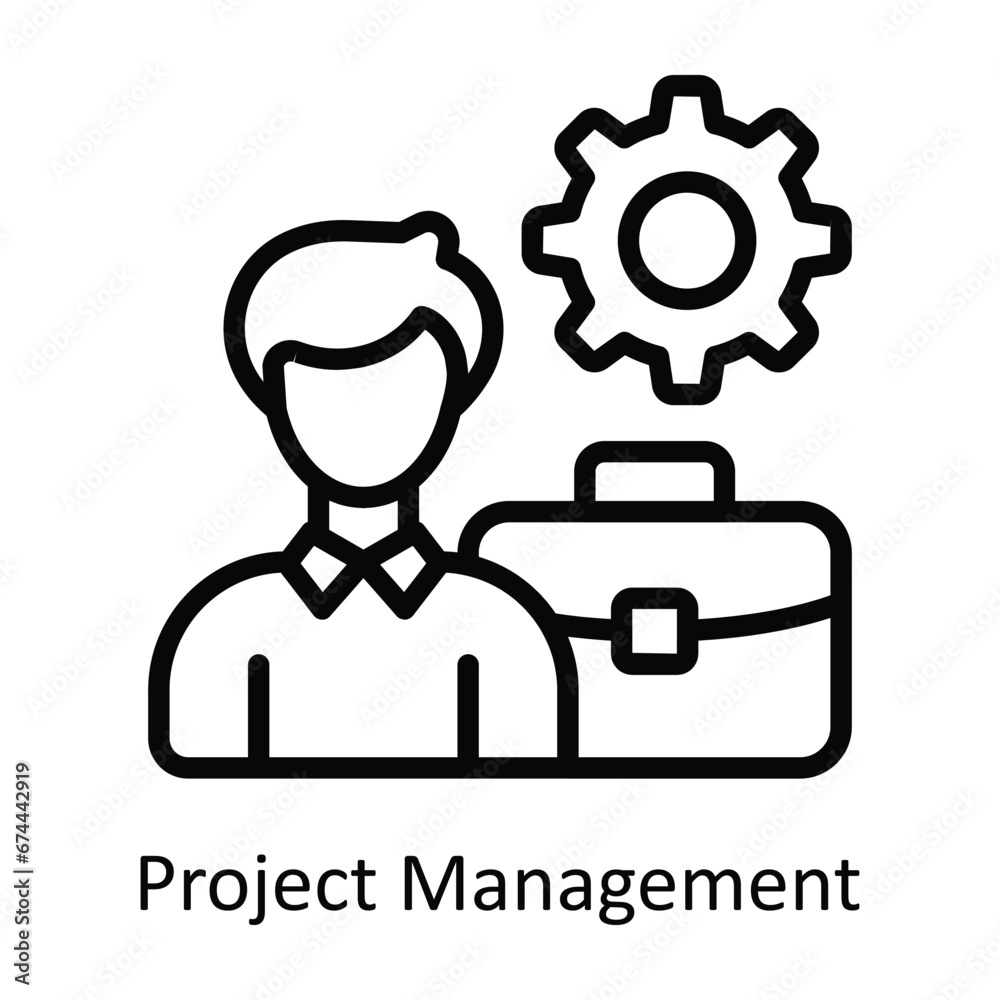 Project Management vector outline Design illustration. Symbol on White background EPS 10 File Project Management vector outline Design illustration. Symbol on White background EPS 10 File