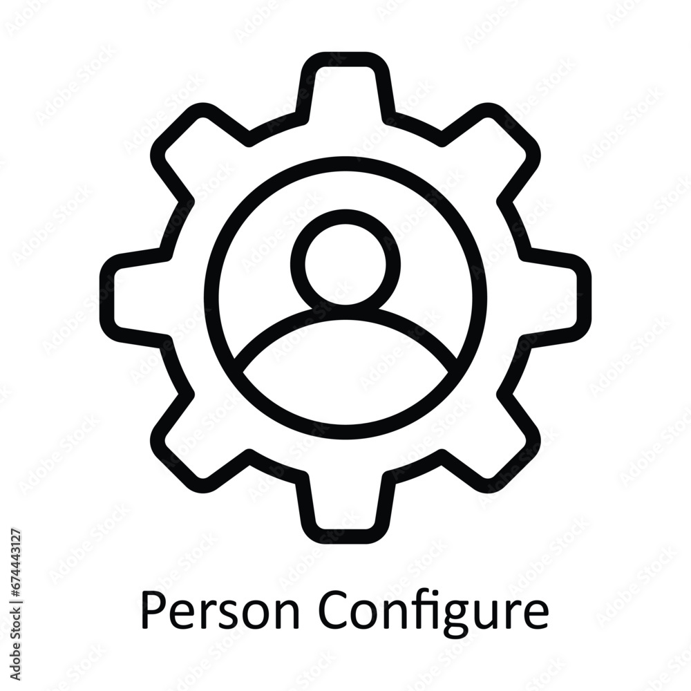 Person Configure vector  outline Design illustration. Symbol on White background EPS 10 File
