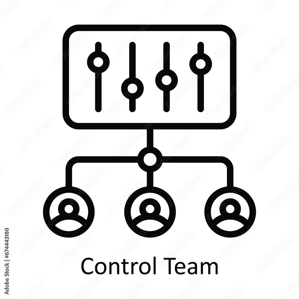 Control Team vector outline Design illustration. Symbol on White background EPS 10 File Control Team vector outline Design illustration. Symbol on White background EPS 10 File
