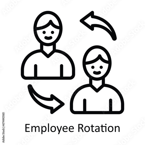 Employee Rotation vector  outline Design illustration. Symbol on White background EPS 10 File