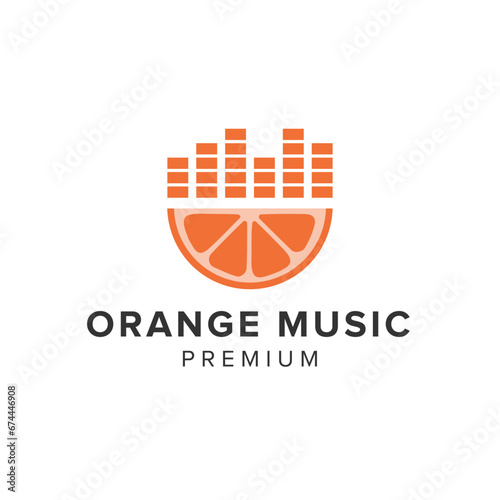 orange music logo vector icon illustration