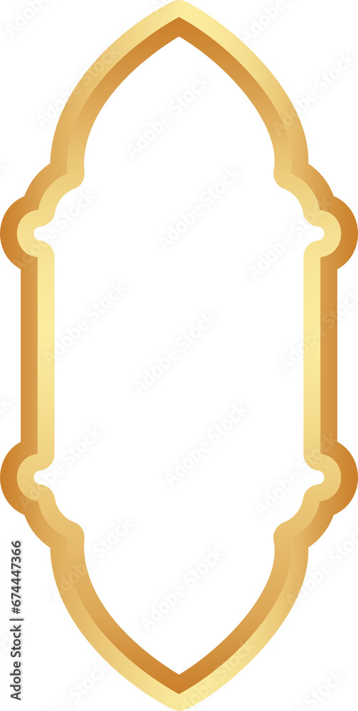 Golden Ramadan frame. Islamic window shapes with ornament. Muslim vector vintage border. Indian decoration for banner in oriental style. Golden Ramadan frame. Islamic window shapes with ornament. Muslim vector vintage border. Indian decoration for banner in oriental style.