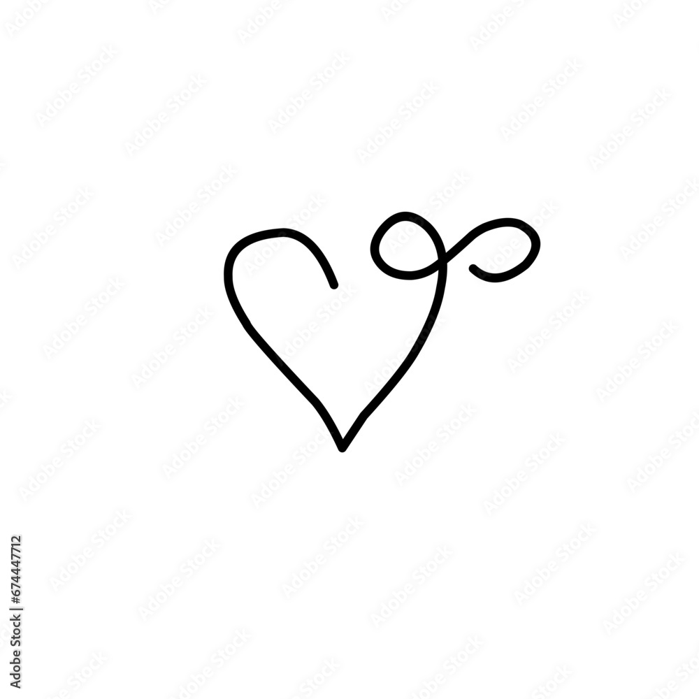 Hand lettering love heart infinity