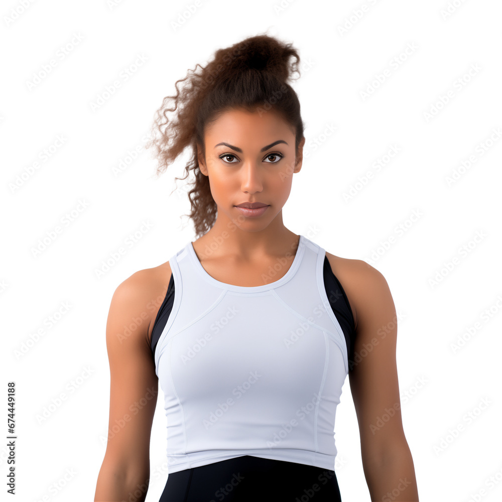 Female Personal Trainer wearing Fitness uniform, on transparent background. Ai generative. Female Personal Trainer wearing Fitness uniform, on transparent background. Ai generative.
