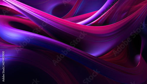 abstract background with liquid and plastic ribbons  purple and magenta colors